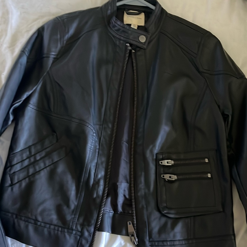 Urban outfitters Silence +noise vegan leather black jacket